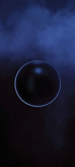 Dark Sphere in Blue Fog