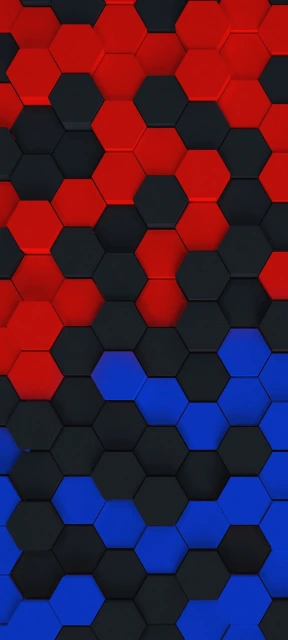 Red Balck Blue Hexa Background