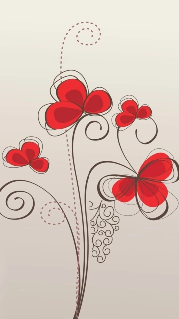 Red Butterflies Floral Design