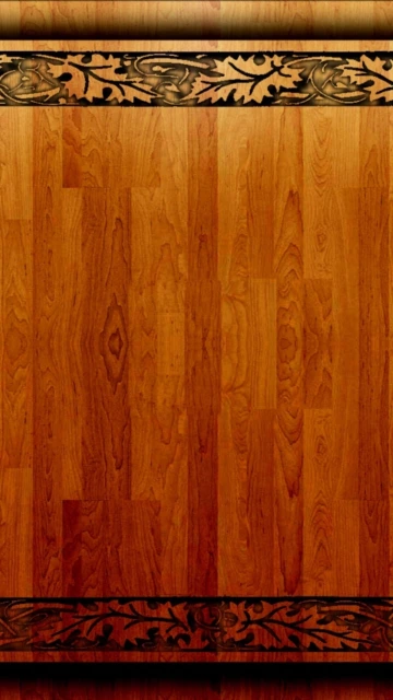 Wood Floor With Floral Border