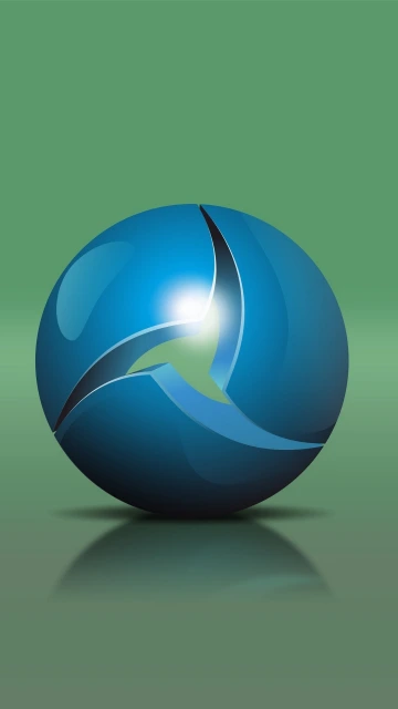 Blue Sphere with Reflection