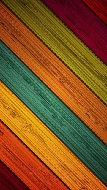 Colorful Wooden Wall 4K
