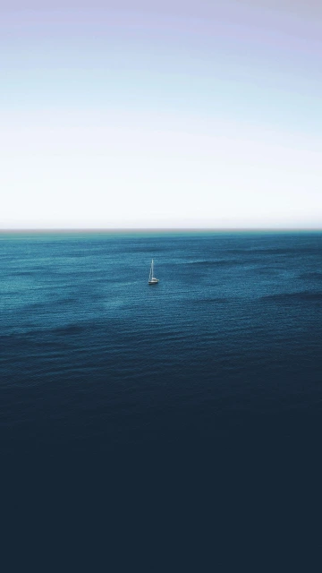 Single Tiny Boat In Ocean 4K