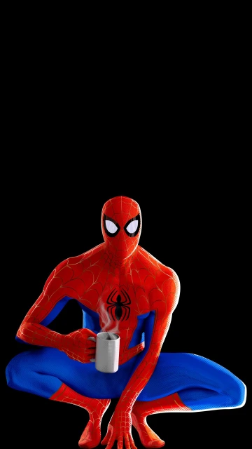 Spider Man Holding Cup