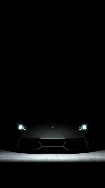 Lamborghini Headlights Dark Background