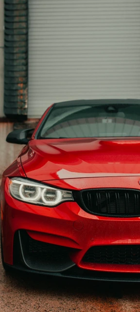 Red BMW Car Front View