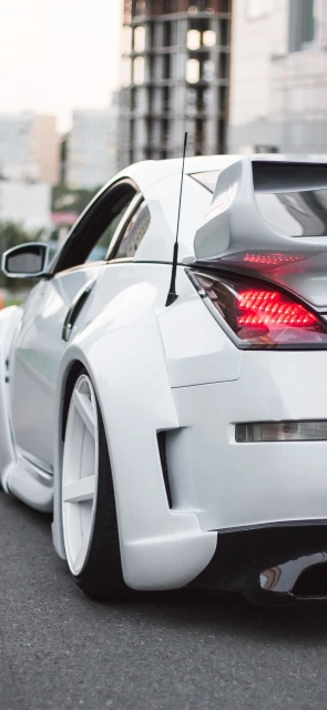 White Car Rear View