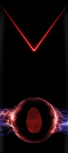 Red Fingerprint Globe With Lightning