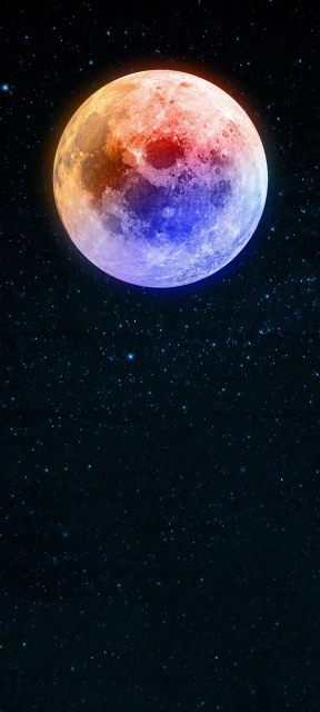 Colorful Moon Night Sky