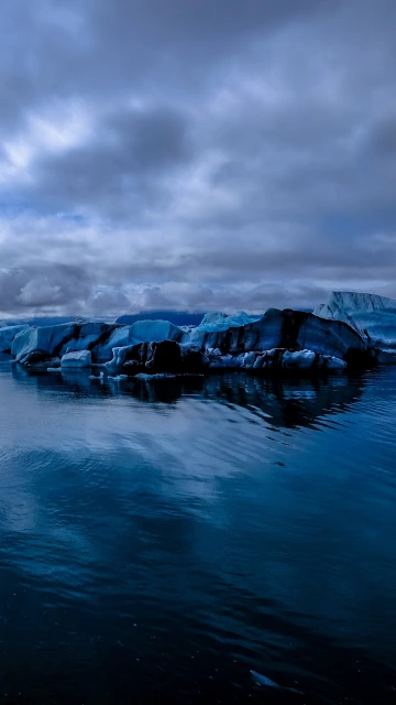 Glacier Sea Snow Ice Evening