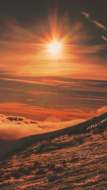 Hill Snow Sunlight
