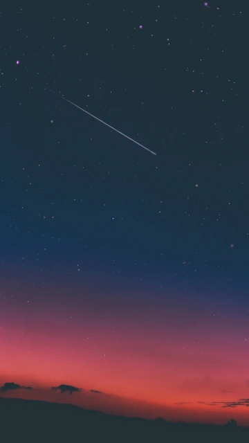 Mountains Fog Sky Stars Sunset