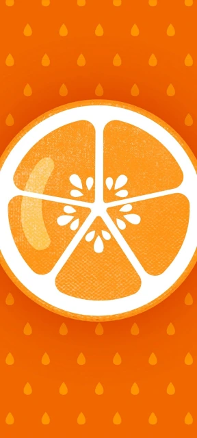 Orange Slice on Orange Background
