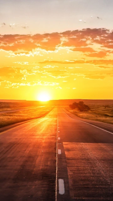 Road Sunset Marking Grass