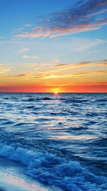 Sea Beach Evening Sun Sunset