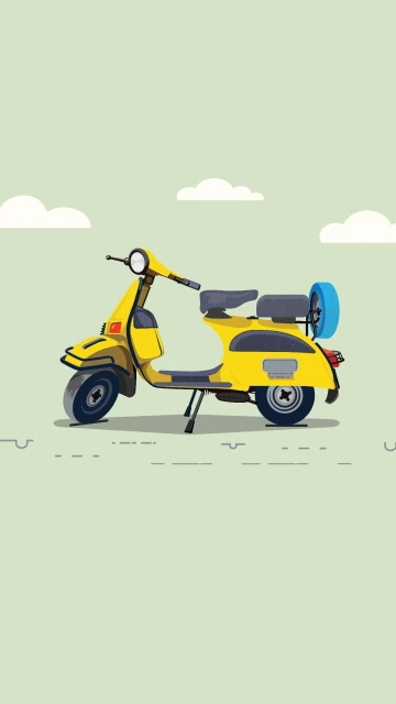 Yellow Scooter Illustration