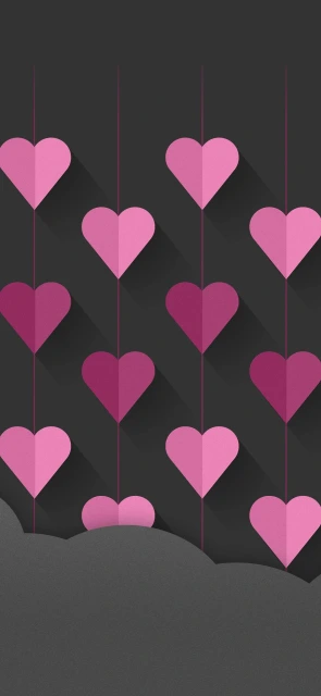Pink Heart Background Wallpaper