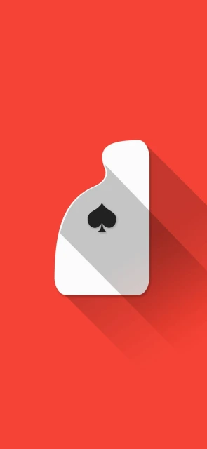 Spade Card Icon on Red Background