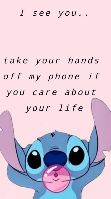 Funny Cartoon Stitch Phone Warning
