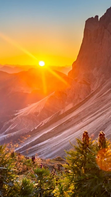 Sunset Over Mountain Landscape