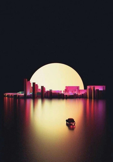 Amoled Minimal Art Sunset