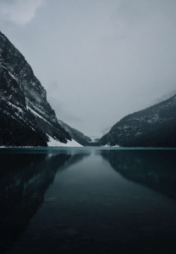 Dark Clouds With Sonwy Mountains