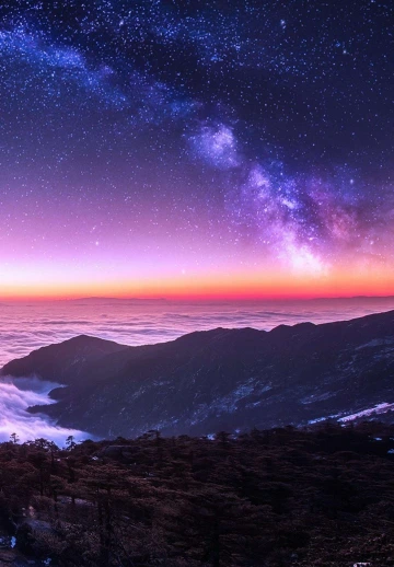 Mountains With Shiny Stars