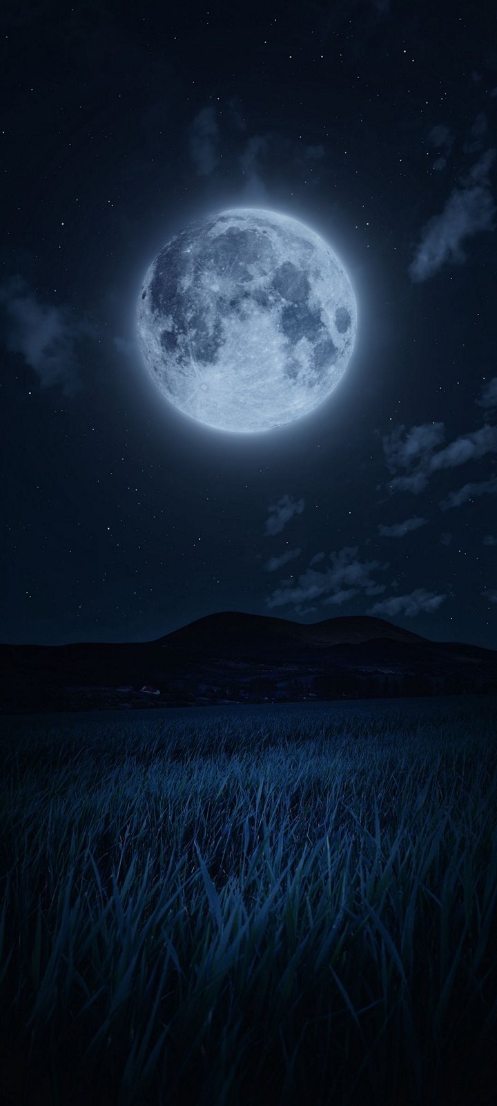 Full Moon Night Background Wallpaper 720x1600