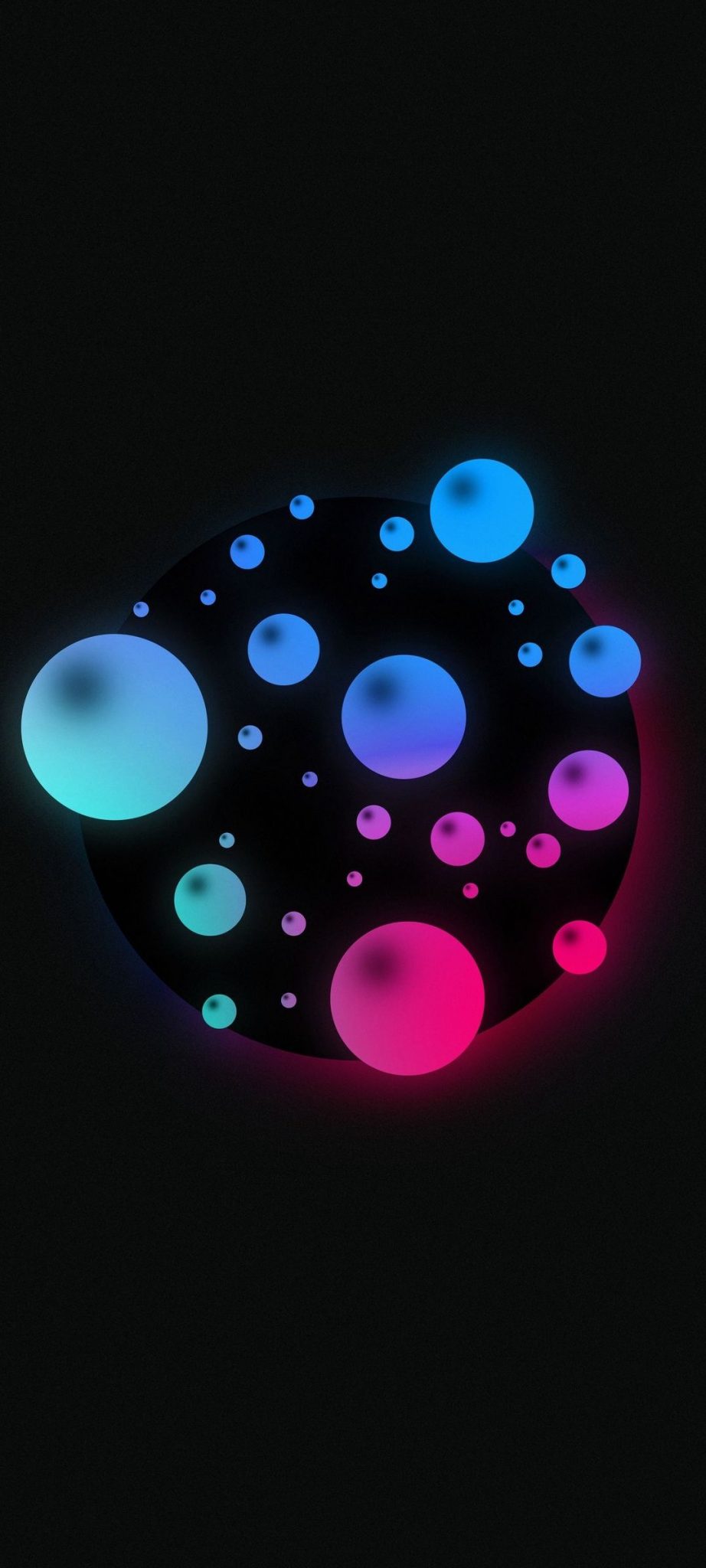 3D Amloed Black Bubbles Phone Wallpaper - 091