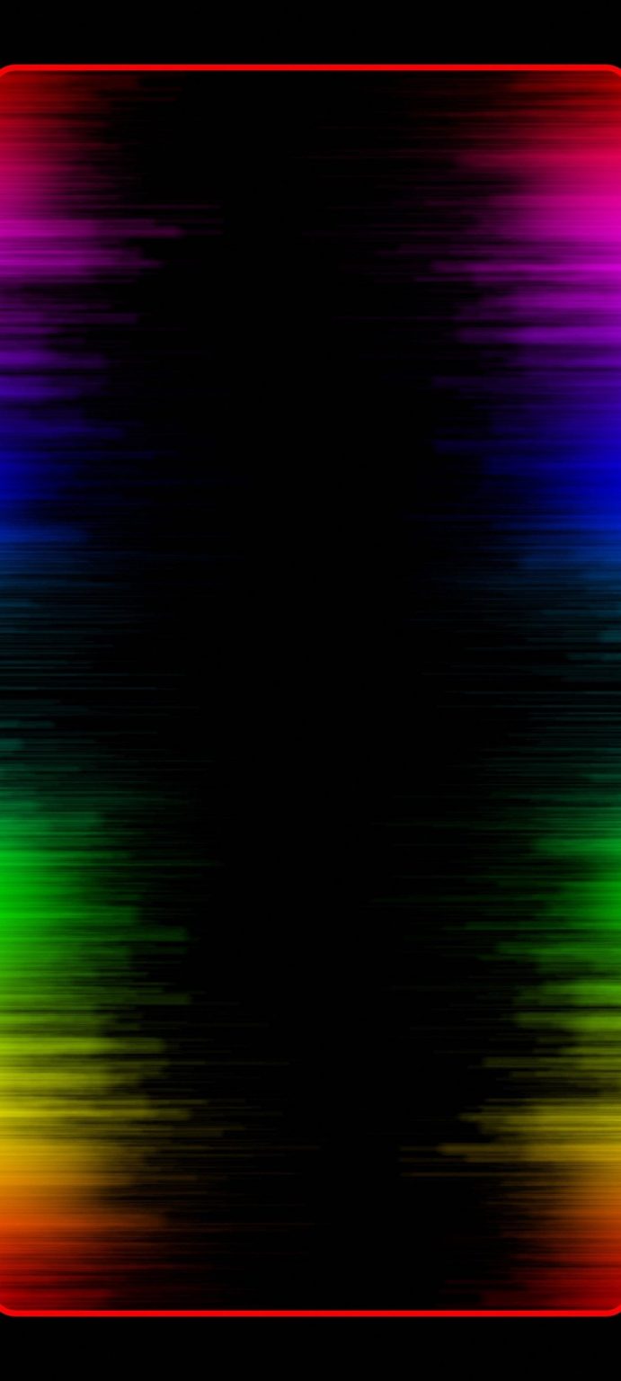 Border Edge Neon AMOLED Black Wallpaper - 01