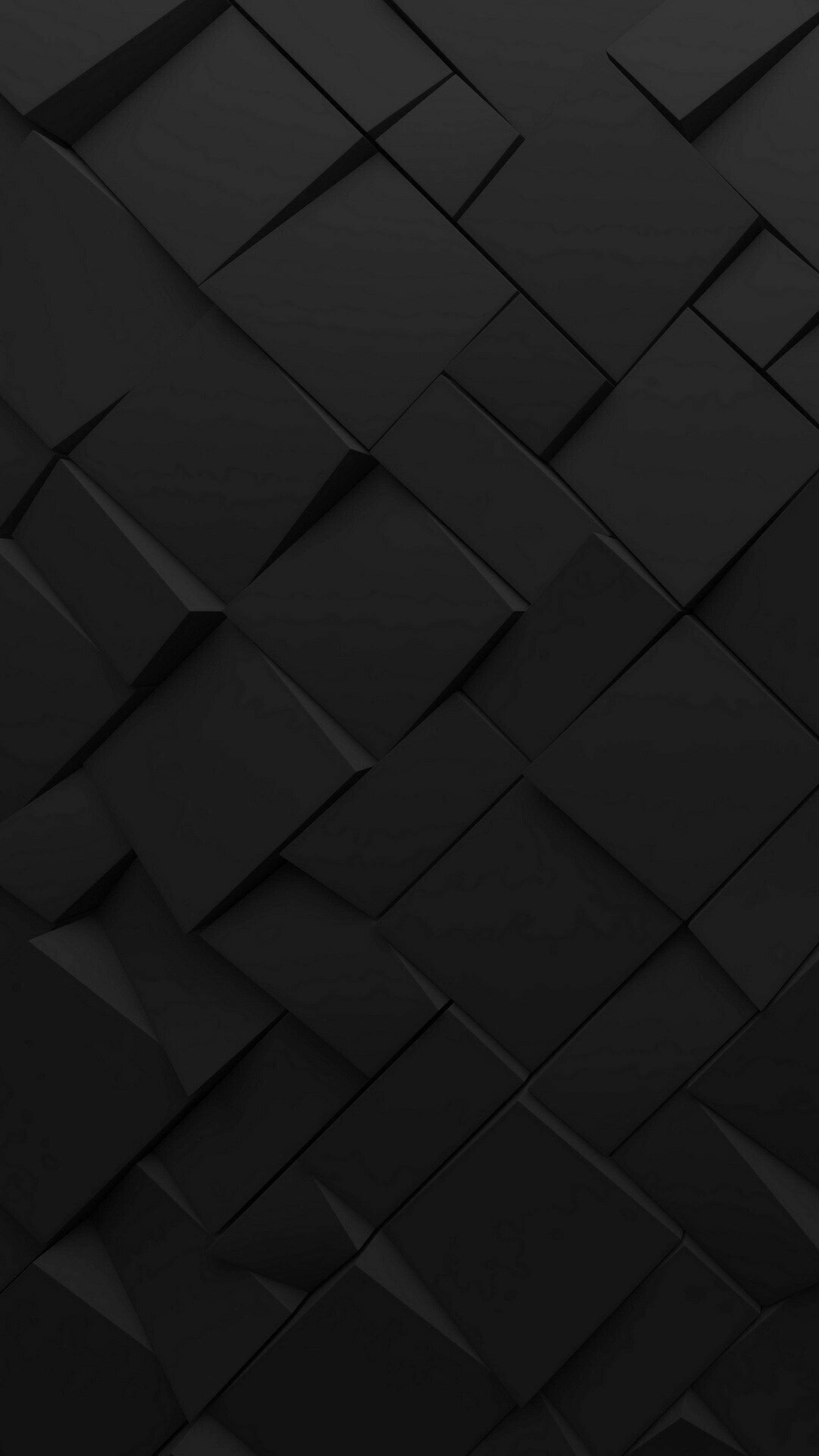 Black Abstract Blocks 4K Phone Wallpaper
