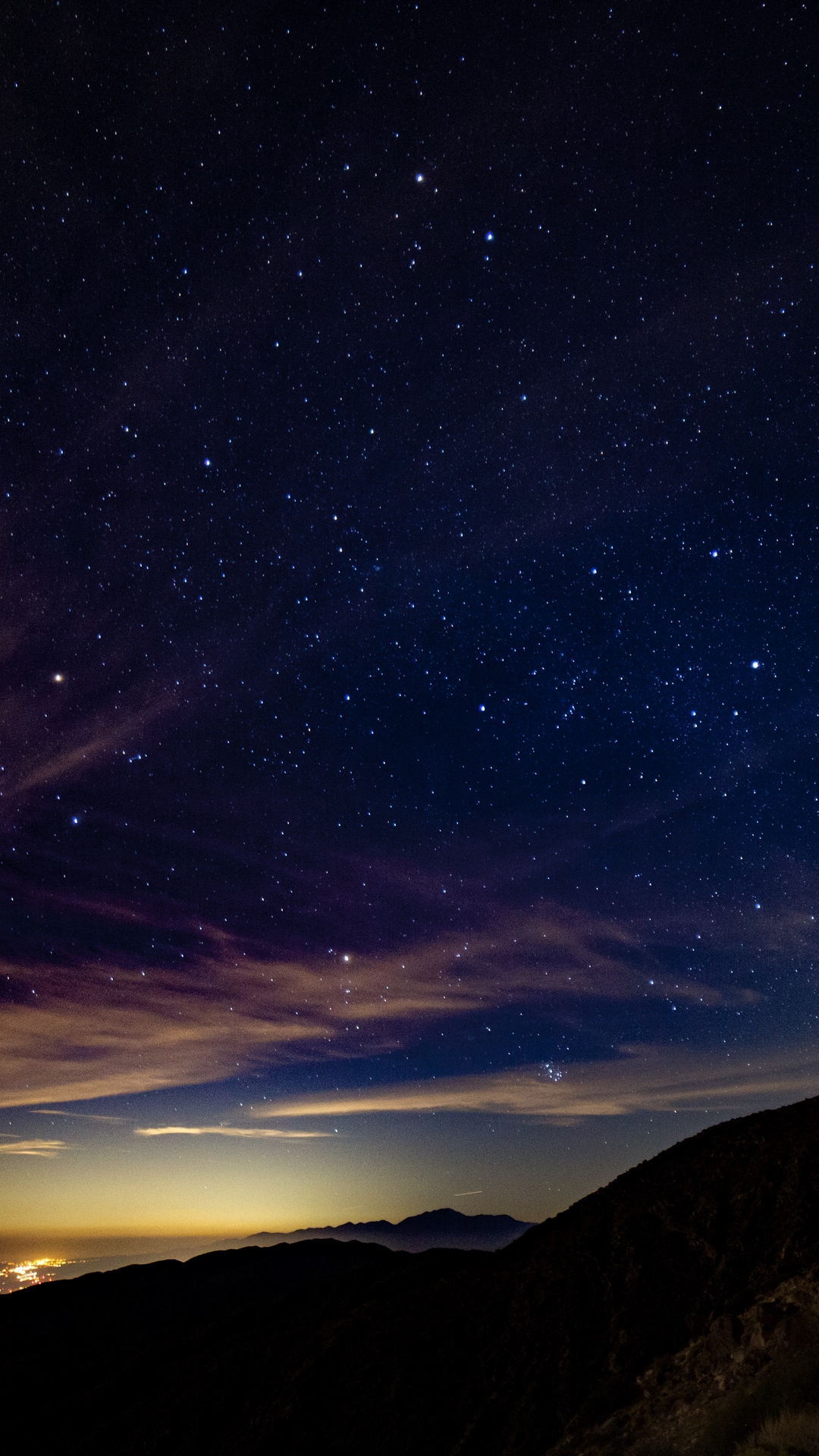 Starry Sky Mountains Stars Night Wallpaper - [1080X1920]
